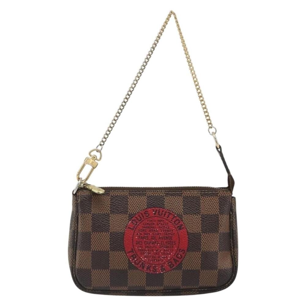 Louis Vuitton Damier Ebene T&b Mini Pochette Accessoires Pouch Brown